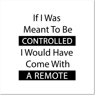 If I Was Meant To Be Controlled I Would Have Come With A Remote Posters and Art